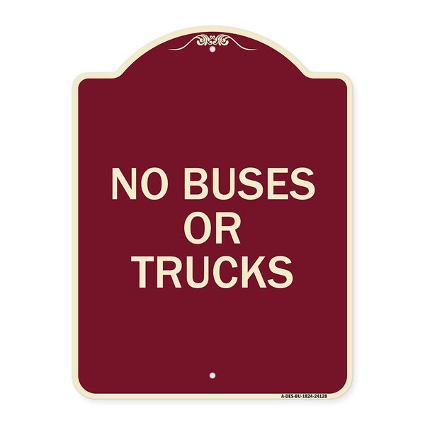Signmission Driveway No Buses or Trucks Heavy-Gauge Aluminum Architectural Sign, 24" x 18", BU-1824-24128 A-DES-BU-1824-24128 - main